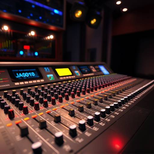 Consolle di mixaggio professionale con equalizzatori e fader