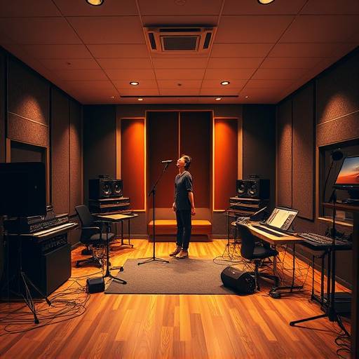 Interno di uno studio di registrazione professionale