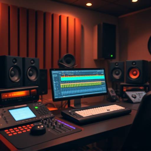 Postazione di lavoro per sound design con software audio